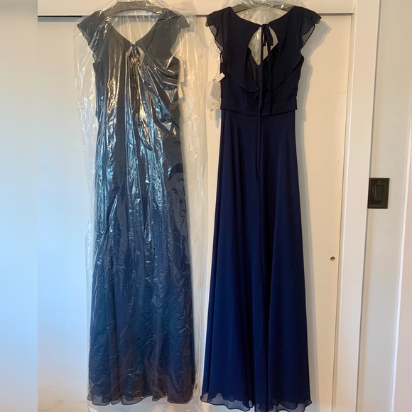 Brand New Mori Lee Style 21527 NAVY Bridesmaid Dresses - Picture 6 of 11